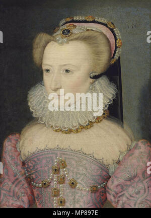 . Englisch: Bildnis einer Dame, die traditionell als Louise de Lorraine (1553-1601). . Ca. 16. 710 Jean Decourt Bildnis einer Dame Stockfoto