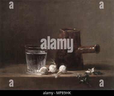 711 Jean Siméon Chardin - Wasser und Glas Kanne - WGA04775 Stockfoto