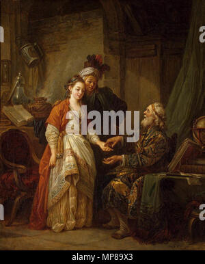 Besuch in einem handleser circa 1775. 712 Jean-Baptiste Le Prince - Besuch einer Handleser - WGA 12597 Stockfoto