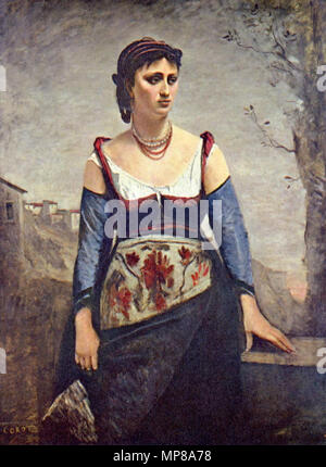 English: Agostina, die Italienerin 1866. 714 Jean-Baptiste-Camille Corot 001 Stockfoto