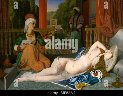 Jean-Auguste-Dominique Ingres (Französisch, 1780-1867). "Odalisque mit Slave", 1842, Öl auf Leinwand. Walters Art Museum (37.887): Von Henry Walters, 1925 erworben. 37.887 716 Jean-Paul Flandrin - Odalisque mit Slave - Walters 37887 Stockfoto