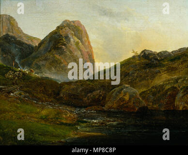 Til Fotografi Thorvaldsens Museen Jordalsnuten netsted norwegische Landschaft, 1821. 722 Johan Christian Clausen Dahl - Norsk landskab, Jordalsnuten - Thorvaldsens Museum - B185 Stockfoto