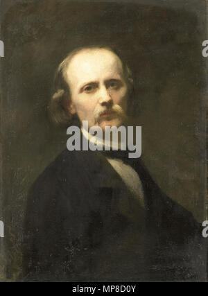 Selbstbildnis. Selbstbildnis Öl auf Leinwand 78 cm x 58 cm. Datum unbekannt. 725 Johann Georg Schwartze - Zelfportret Stockfoto