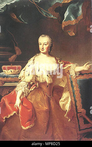 . Englisch: Porträt der Gräfin von der Pfalz Elisabeth Auguste von Pfalz-sulzbach (1721-1794). 1744 oder 1746. 725 Johann Georg Ziesenis - Elisabeth Augusta von Sulzbach Stockfoto