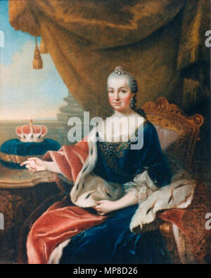 . Englisch: Porträt der Gräfin von der Pfalz Elisabeth Auguste von Pfalz-sulzbach (1721-1794). 18. 725 Johann Georg Ziesenis - Elisabeth Auguste von Pfalz-sulzbach Stockfoto