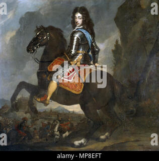 Equestrian portrait von König William III. von England aus dem 17. Jahrhundert. 730 Johannes Voorhout - Willem III te Paard -1670-2 Stockfoto