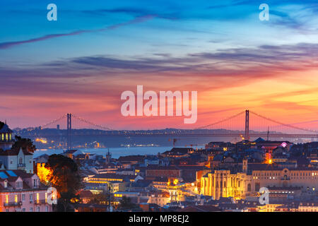 Historischen Zentrum von Lissabon bei Sonnenuntergang, Portugal Stockfoto