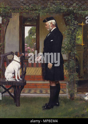 . English: John Brown in Frogmore House in Home Park, Windsor, von Carl Rudolph Sohn, 1883 Englisch: John Brown (d. 1883) an Frogmore Creator: Carl Rudolph Sohn (1845-1908) (Künstler) Erstellungsdatum: 1883 Materialien und Techniken: Öl auf Leinwand Abmessungen: 43,5 x 32,2 cm Acquirer: Queen Victoria, Königin des Vereinigten Königreichs (1819-1901) Herkunft: Bemalte für Queen Victoria John Brown ist hier in der Frogmore House in Home Park, Windsor dargestellt. Er war ein tarnanzügen durch (outdoor Knecht) von Balmoral Castle in Schottland, die die Königin und Prinz Albert im Jahre 1853 gekauft hatte. Nach Alberts Tod der Königin verst Stockfoto