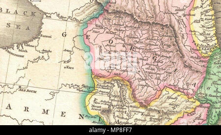 . Englisch: eine seltene und wichtige 1818 Karte von Persien von John Pinkerton. Zeigt vom Schwarzen Meer nach Osten so weit wie das Industal, erstreckt sich nach Norden bis zum Aralsee und im Süden an den Persischen Golf und das Arabische Meer. Auch die heutigen Staaten Iran und Afghanistan, sowie Teile der angrenzenden Pakistan, Kuwait, Irak, der Türkei und Saudi-Arabien. Hinweise sowohl politische und physische geografische Elemente, einschließlich der Flüsse, Berge, unter Meer gefahren, verschiedenen Stammes- Regionen, Städte, Ruinen, und Kanäle. Insbesondere nimmt die Ruinen von Babylon und Persepolis. Durch L. Herbert gezeichnet und durch S eingraviert Stockfoto