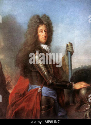 English: Bildnis des Kurfürsten Maximilian II. Emanuel von Bayern im Harnisch, mit Marschallstab und Allonge-Perücke Français: Maximilien-Emmanuel de Bayern (1662-1726) die zweite Hälfte des 17. Jahrhunderts. 743 Joseph Vivien001 Stockfoto