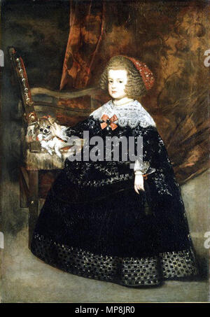 María Teresa (1638-1683), Infantin von Spanien. Portrait von Maria Theresia von Österreich, während ein Kleinkind (1638-1683). ca. 1645. 747 Juan Bautista Martinez del Mazo007 Stockfoto