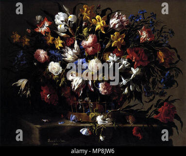 Korb mit Blumen 1671. 747 Juan de Arellano - Korb mit Blumen - WGA 00941 Stockfoto