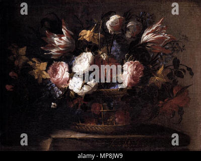 Still-Life mit einem Korb mit Blumen ca. 1650. 747 Juan de Arellano - Still-Life mit einem Korb mit Blumen - WGA 00933 Stockfoto