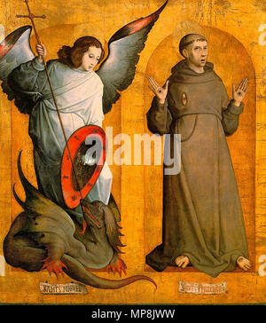 Heiligen Michael und Franz zwischen 1505 und 1509. 748 Juan de Flandes - Heiligen Michael und Francis-WGA 12043 Stockfoto