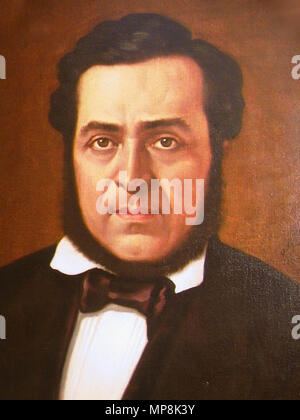 Retrato de Juan Rafael Mora Porras. Retrato de Juan Rafael Mora, Presidente de Costa Rica en 1849-1853 y 1853-1859. 1878. 748 Juan Rafael Mora Porras Stockfoto