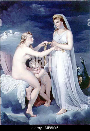 Englisch: Juno Erhalt der löwenköpfen von der Venus. 198,1 × 146,1 cm. 1771. Kerl Kopf (1760-1800) Alternative Namen Guyhead; Kopf; Kopf Kerl; G. Kopf Beschreibung britische Maler britische Maler, 1760-1800 Datum der Geburt / Tod 1760 vom 16. Dezember 1800 Ort der Geburt / Tod in London arbeiten Ort London; Bologna (1787), Parma (1787), Florenz (1787); Rom (1788 - 1798); London (1799-1800) Kontrolle: Q 18593093 VIAF: ULAN: 500014823 95771900 LCCN: Nr. 2006104780 RKD: 36726 WorldCat 752 Juno Kreditaufnahme der Gürtel der Venus von Guy Kopf Stockfoto