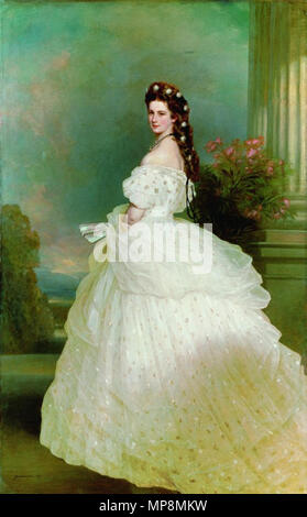 English: Kaiserin [[:: Elisabeth von Österreich-Ungarn | Elisabeth von Österreich-Ungarn]] Englisch: Kaiserin Elisabeth von Österreich in höfische Gala Kleid mit Diamond Star 1865. 755 Kaiserin Elisabeth - Franz Xaver Winterhalter, 1865 Stockfoto