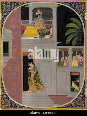 . Englisch: Serie Titel: Der Kenner begeistern Suite Name: Raiskapriya Anzeige Artist: Purkhu Erstellungsdatum: Ca. 1805 Display Abmessungen: 11 1/2 x 9 3/8 in. (29,2 cm x 23,8 cm) Kreditlinie: Edwin Binney 3 Sammlung Beitritt Artikelnummer: 1990.1288 Sammlung: <a href='Http://www.sdmart.org/art/our-collection/asian-art' rel='nofollow'> Die San Diego Museum der Kunst</a>. 17 April 2007, 01:04:05. 1037 geht an Radha Krishna's Haus bei Nacht (6124592907) Stockfoto