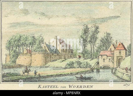 . Nederlands: Kasteel van Woerden. 1670. Abraham Rademaker (1676/1677-1735) Alternative Namen A. Redemaker; Abraham Rademaker, A.; Radermaser A. Rademaker; Abraham rademacher Beschreibung niederländischer Maler, Zeichner und Grafiker Geburtsdatum / Tod zwischen 11. September 1676 und 10. September 1677 vom 21. Januar 1735 Ort der Geburt / Todes Lisse Haarlem Standort Amsterdam (1706), Haarlem (1730-1735) Kontrolle: Q 2534646 VIAF: 61821865 ISNI: 0000 0000 6663 3418 ULAN: 500032675 LCCN: Nr 98040393 WGA: RADEMAKER, Abraham WorldCat 760 Kasteel Woerden Rademaker 1670 Stockfoto