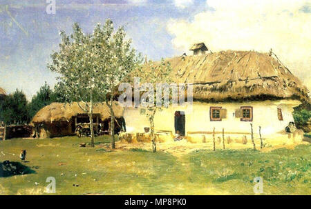 . Ukrainischen Bauern Haus. 1880. Ilja Repin (1844 - 1930) Alternative Namen: Russisch Илья Ефимович Репин Beschreibung russisch-ukrainischen Maler, Bildhauer und Essayist Datum der Geburt / Tod 24. Juli 1844 (im Julianischen Kalender), 29. September 1930 Ort der Geburt / Todes Chuhuiv Repino Arbeitsort St. Petersburg, Moskau, Chuhuiv Authority control: Q 172911 VIAF: 30329364 ISNI: 0000 0001 2277 16698 ULAN: 500024225 LCCN: n 79075231 WGA: Repin, Ilja Yefimovich WorldCat 764 Khata von Repin Stockfoto