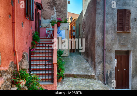 die schöne Allee von Castelsardo alte Stadt - Sardinien - Italien Stockfoto