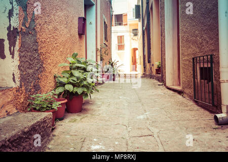 die schöne Allee von Castelsardo alte Stadt - Sardinien - Italien Stockfoto