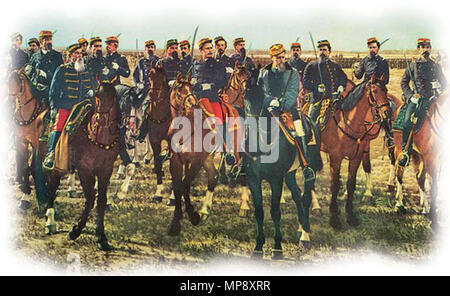 . Español: Fragmento del Cuadro "Conquista del Desierto de Juan Manuel Blanes. 1889. Juan Manuel Blanes (1830 - 1901) 782 La Conquista del Desierto Stockfoto