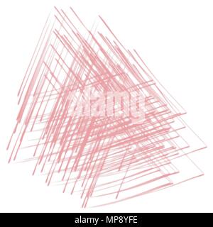 Red Aquarell Dreieck Linien unordentlich scribble Muster, Vector Illustration Stock Vektor