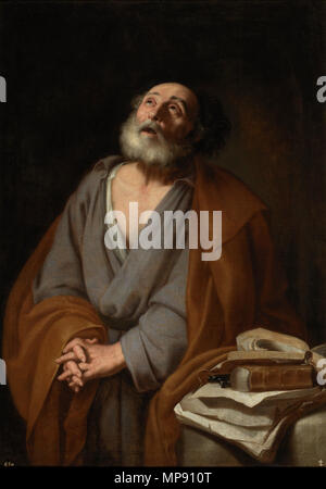 793 Las lágrimas de San Pedro, copia del Original de José de Ribera (Museo del Prado) Stockfoto