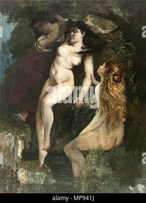 . Français: Les trois Baigneuses. zwischen 1865 und 1868. Gustave Courbet (1819 - 1877) Alternative Namen Jean Désiré Gustave Courbet Beschreibung französischer Bildhauer, Maler und Zeichner Geburtsdatum / Tod 10. Juni 1819 bis zum 31. Dezember 1877 Ort der Geburt / Todes Salins-les-Bains in der Nähe von Besançon La Tour-de-Peilz Arbeit Ort Ornans (zwischen 1819 und 1872), Paris (zwischen 1840 und 1872), Normandie (1841), Fontainebleau (1840), Belgium-Netherlands (1846), Montpellier (1854), Kanton Bern (1854), Le Havre (zwischen 1850 und 1860), Frankfurt (zwischen 1858 und 1859), Saintes (1862-1863), Étretat Stockfoto