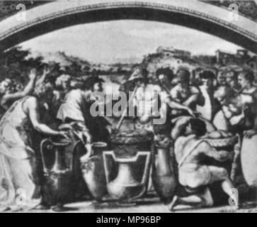 . RAFFAELLO Sanzio Dekoration der Loggia im Freien Palazzi Pontifici, Vatikan. Zwischen 1518 und 1519 siehe Dateiname oder Kategorie 817 Loggia di Raffaello, 04, 01. Stockfoto