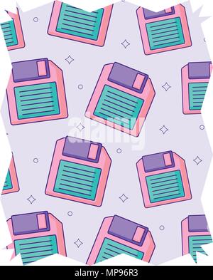 Abstrakte Rahmen mit Diskette Muster auf weißem Hintergrund, Vector Illustration Stock Vektor