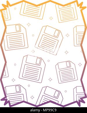 Abstrakte Rahmen mit Diskette Muster auf weißem Hintergrund, Vector Illustration Stock Vektor