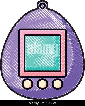 Tamagotchi Symbol auf weißem Hintergrund, Vector Illustration Stock Vektor