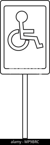 Deaktivieren Parkplatz Schild mit weißem Hintergrund, Vector Illustration Stock Vektor