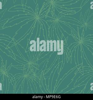 Die nahtlose Vektor Muster mit grünen Marihuana Blätter auf Deep green Stock Vektor