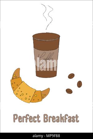 Cafe, flache Bauform dünne Linie Banner, Nutzung für e-Mail-Newsletter, Werbebanner, Überschriften, Blog Posts, Drucken und mehr Stock Vektor