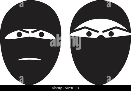 Terroristische portrait verborgene Seite Vektor-illustration isoliert Stock Vektor