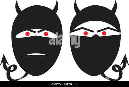 Terroristische portrait verborgene Seite Vektor-illustration isoliert Stock Vektor