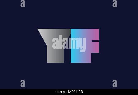 Ersten Buchstaben yf y f logo Kombination in Rosa Blau- und Grautönen passend für Business und Corporate Identity Stock Vektor