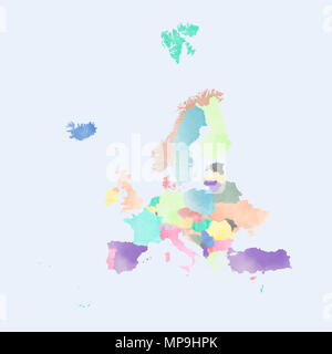 Europa in Aquarell Wirkung Stockfoto