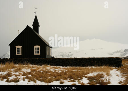 Kirche von Budir, Snaefellsnes Halbinsel, Island Stockfoto