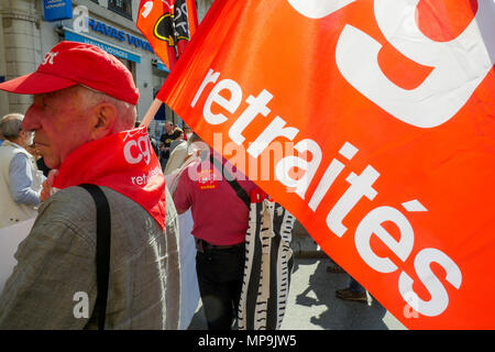 Lyon, Frankreich, 22. Mai 2018: Die von Gewerkschaften genannt, Beamte werden gesehen, wie sie in den Straßen von Lyon (Zentral-ost-Frankreich), am 2. Mai Stockfoto