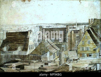 . Englisch: Südwestlich von der Zitadelle, Montreal, Kanada. Français: Vue de Montreal de la Citadelle, en regardant Vers le sud-ouest, Bas-Canada. 1824. Unbekannter Künstler 116 , 1824 818 südlich von der Zitadelle aus, Montreal, Kanada Absenken Stockfoto