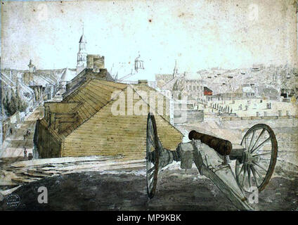 . Englisch: Blick nach Süden von der Zitadelle aus, Montreal, Kanada. Français: Vue de Montréal, en regardant Vers le sud depuis la Citadelle, Bas-Canada. 1824. Unbekannter Künstler 116 , 1824. 818 südlich von der Zitadelle aus, Montreal, Kanada Stockfoto