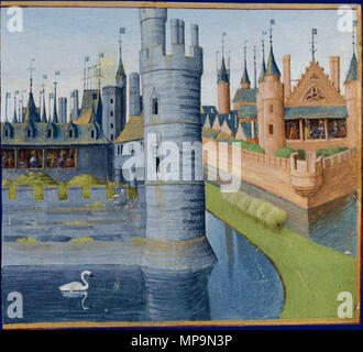 6465, fol. 151 v. (Livre de Louis II le Bègue) 6465, fol. 151 v. (Livre de Louis II le Bègue) 823 Louis II le Bègue recevant les Regalia Stockfoto