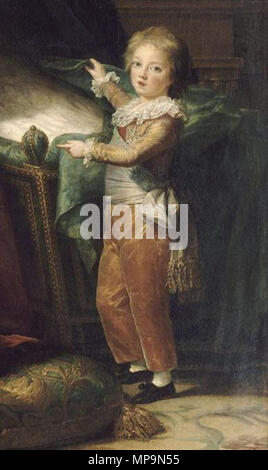 Marie Antoinette und ihre Kinder (Detail). Dauphin Louis Joseph Xavier von Frankreich, zweites Kind und erster Sohn von Ludwig XVI. von Frankreich und Marie Antoinette. 1787. 823 Louis Joseph von Frankreich Stockfoto