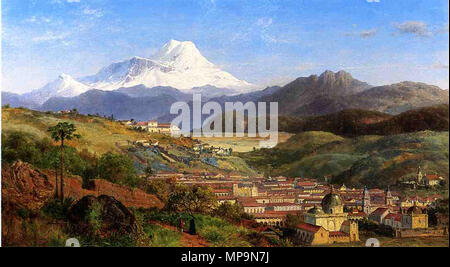 824 Louis Rémy Mignot Ansicht von Riobamba, Ecuador, Blick nach Norden in Richtung Berg Chimborazo Stockfoto