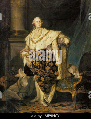 English: Ludwig XVI. von Frankreich Englisch: Louis XVI im Coronation Roben Français: Louis XVI en Habit de Sacre 1777. 824 Louis XVI. Stockfoto