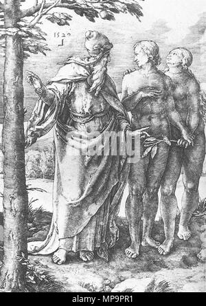 Englisch: Adam und Eva (Vertreibung aus dem Paradies) 1510. 830 Lucas van Leyden 021 Stockfoto